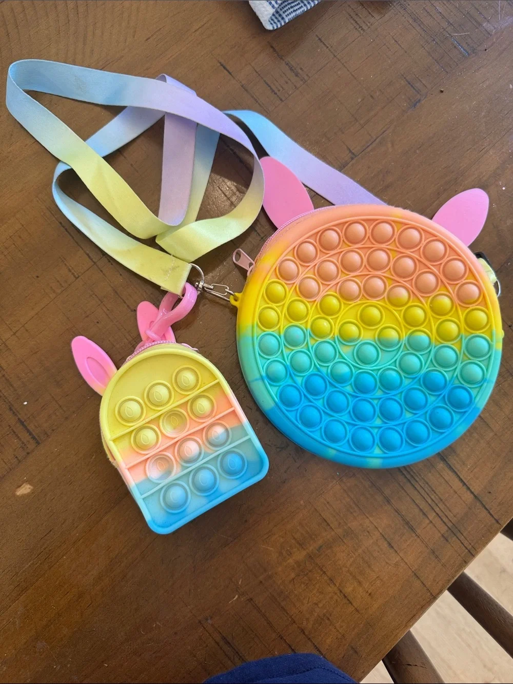 Kids Rainbow Pop-It Crossbody Bag - Pink Butterfly & Unicorn Styles